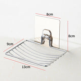 Stainless Steel Soap Dish Holder Self Adhesive Storage Soap Rack Plate Sliver Shower Tray for Kitchen Bathroom Accessories