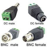 2/5/10pcs 12V DC BNC Male female Connector Coax CAT5 Video Balun Adapter Plug for Led Strip Lights CCTV Camera Accessories