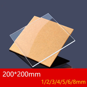 Plexiglass Transparent Clear plastic Sheet acrylic board organic glass polymethyl methacrylate 1mm 3mm 8mm thickness 200*200mm