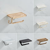 Bathroom Hardware Set  White Paper Mobile Phone Holder Space Aluminum Antique Roll Holder with Shelf Toilet Paper Box Wall Mount