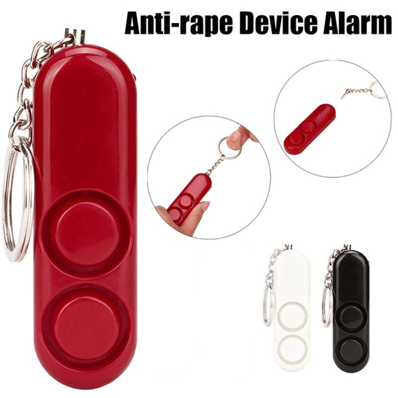 120dB Self Defense Anti-rape Device Dual Speakers Loud Alarm Alert Attack Panic Safety Personal Security Keychain Bag Pendant