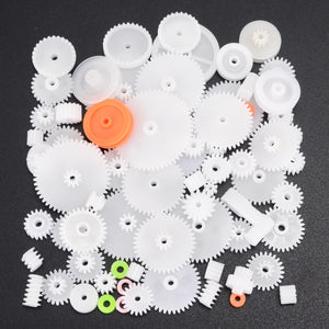 64 Kinds Plastic Shaft Single Double Layer Crown Worm Gears Cog Wheels M0.5 for Robot DIY Necessary