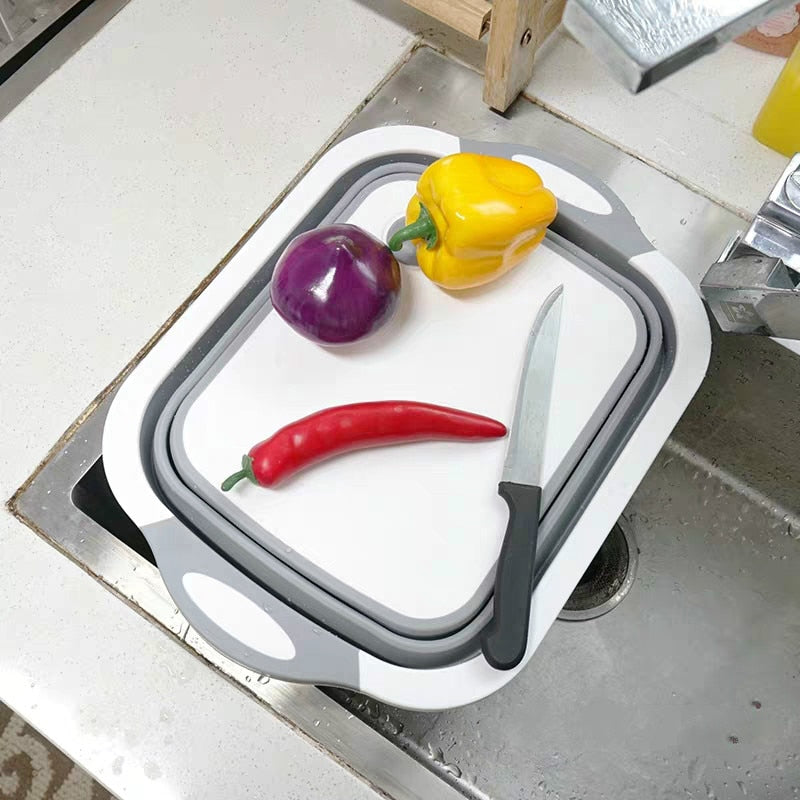 Folding cutting board kitchen cutting tool combo cutting board storage drain basket  kitchen shelf LB921114