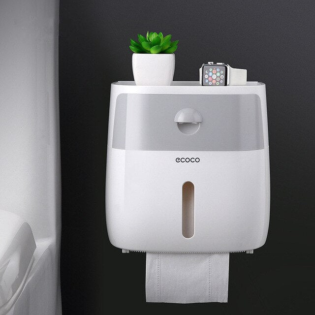 Waterproof Wall Mount Toilet Paper Holder Shelf Toilet Paper Tray Roll Paper Tube Storage Box Creative Tray Tissue Box Home