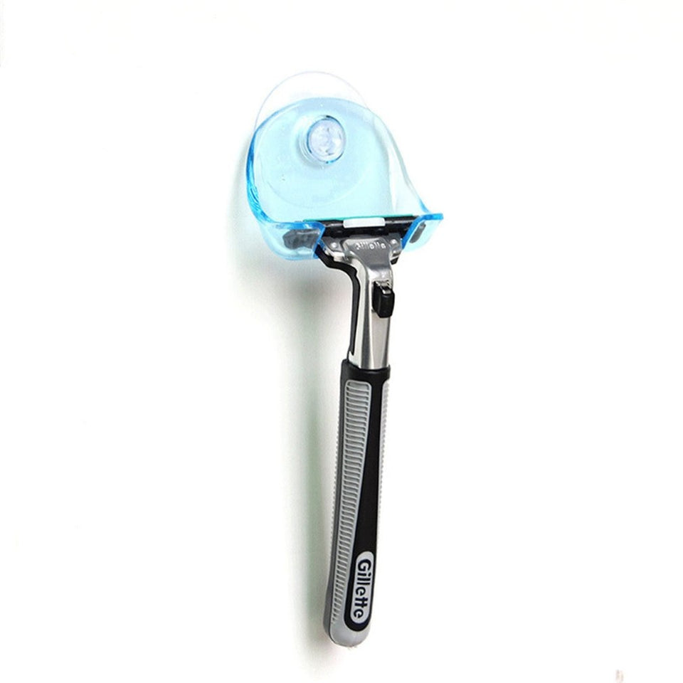 Practical Design Home Bathroom Shaver Hanging Rack Clear Storage Shelf Bathroom Sucker Suction Cup Razor Holder Hot