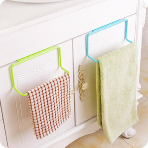 Towel Rack Sponge Holder Cupboard Kitchen Organizer Hanging Towel Holder Cabinet Bathroom Organizer Storage Rack