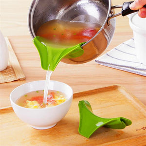 Pots Pans Rim Leak-proof Kitchen Silicone Funnel Kitchen Tools Color Random