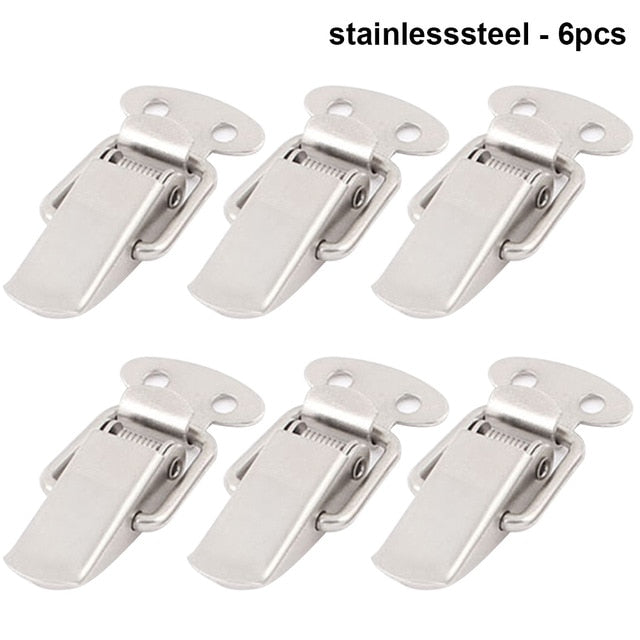 6Pcs Spring Loaded Suitcase Chest Tool Box Locking Toggle Latch Hasp Lock Hardware --M25