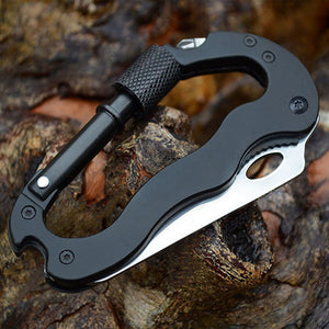 Carabiner Hook Screwdriver Bottle Opener defensa personal Tactical Knife Outdoor Sports Camping Climbing Self-defense Tools