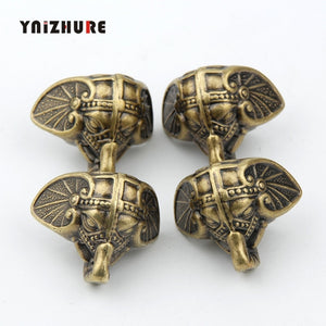 8PCS 28*23mm Antique Elephant Vintage Bronze Jewelry Chest Box Wooden Case Decorative Protection Feet Leg Plastic material