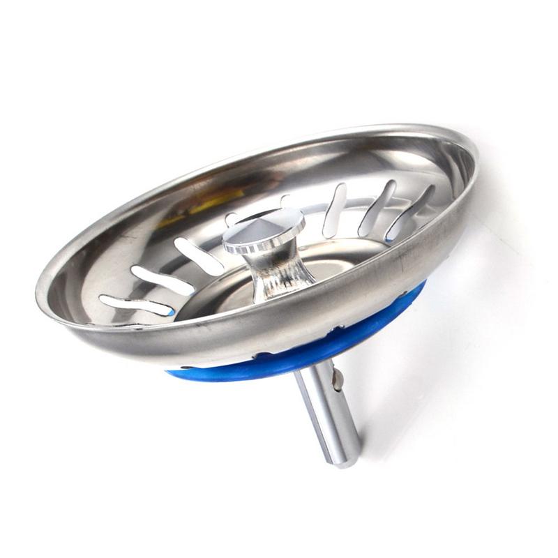 304 Stainless Steel Kitchen Sink Strainer Stopper Sewer Waste Plug Sink Filter Bathroom Hair Catcher Wash Basin Accessories